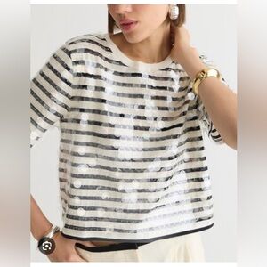 J.Crew Broken-in jersey striped T-shirt with  size Large 
As new !!